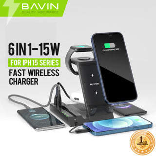 BAVIN C-W-PC056 15W 6in1 Wireless Charging Station for iPh 16 Series