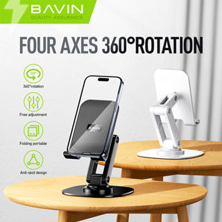 BAVIN D-S-PS37 Portable Folding Phone & Tablet Stand w/ 360° Rotation