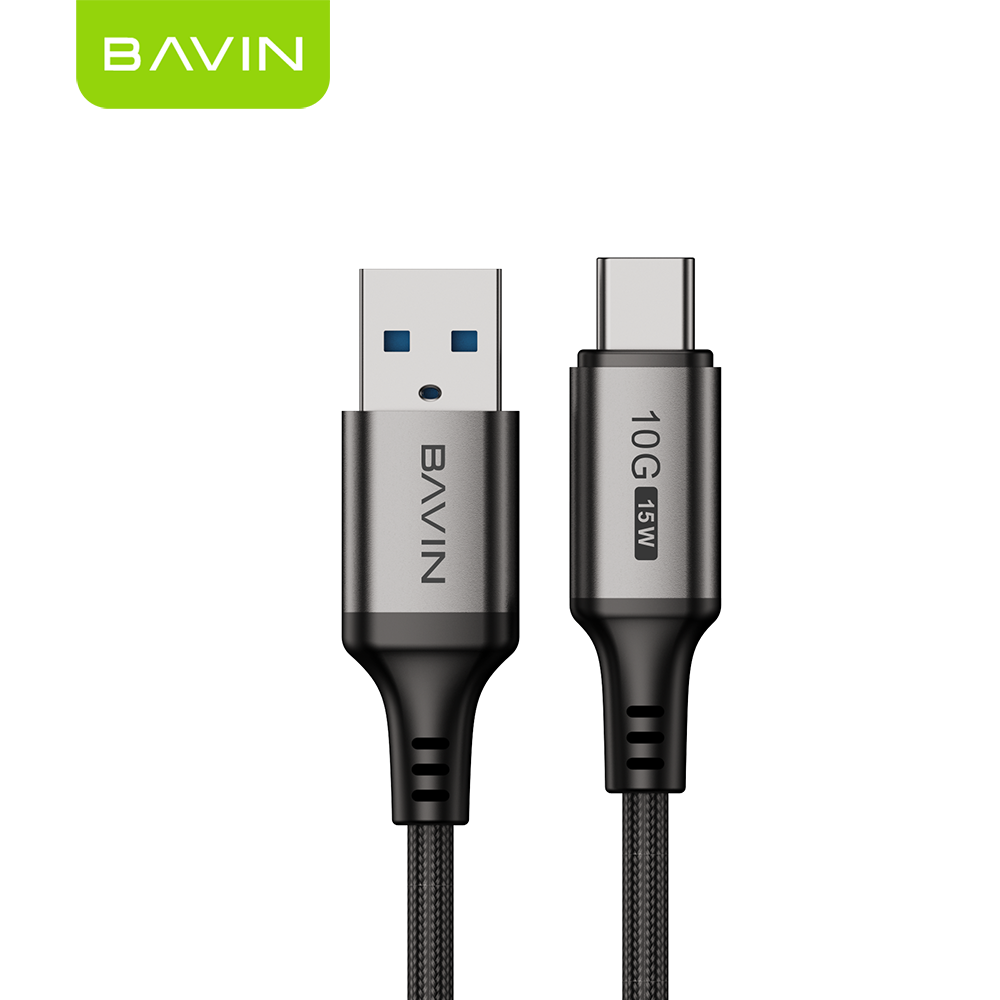 BAVIN CB409 3A 15W Fast Charging 2m Nylon Braided Type-C Data Cable w/ 10Gbps High-Speed Transfer