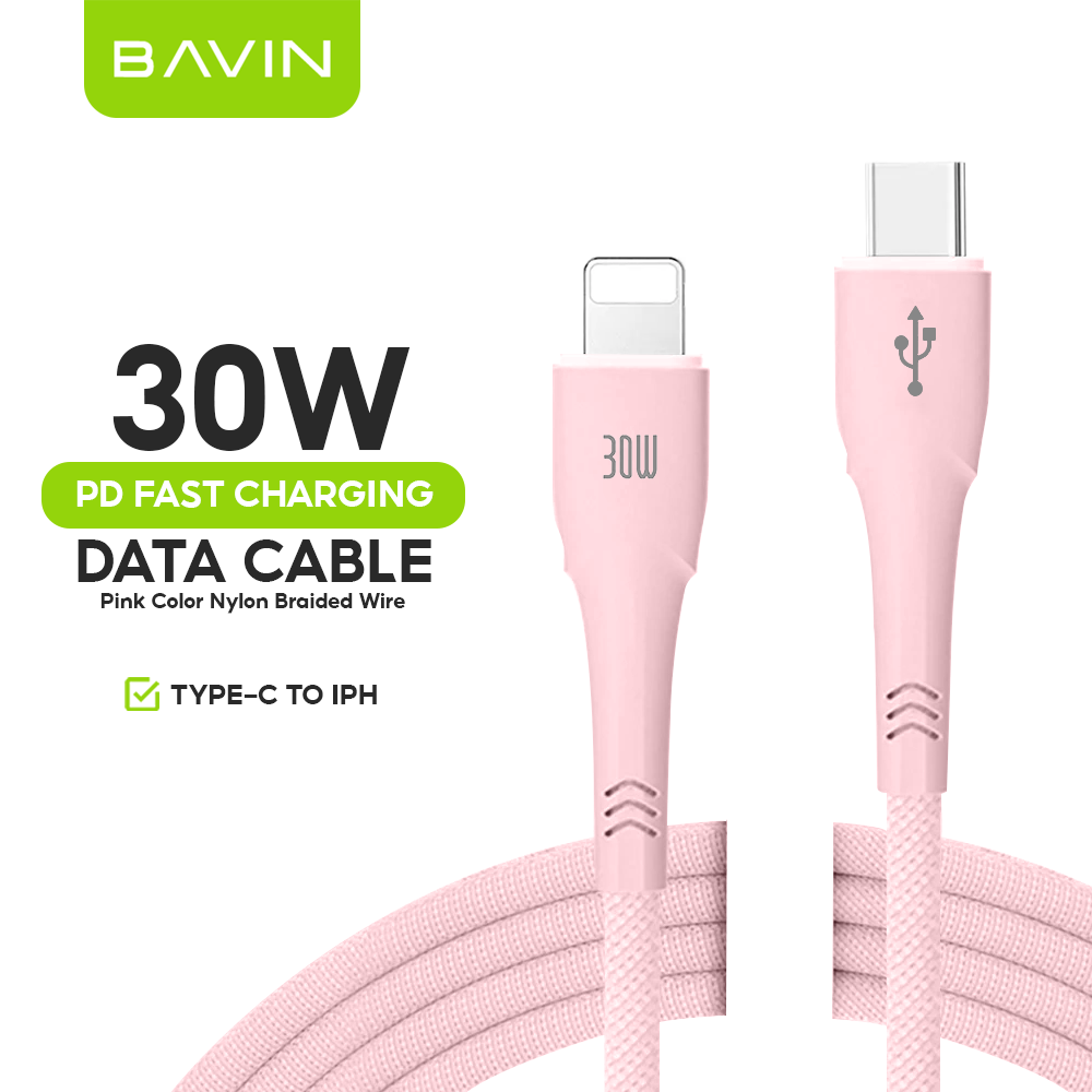 BAVIN U-CB284-PD 2.4A Fast Charging Cable 1.2m Nylon Braided