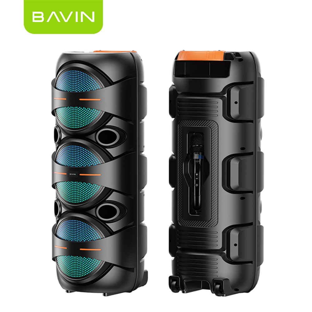 BAVIN BM37 Party Karaoke Wireless Bluetooth Speaker with RGB Light 30W Powerful Sound w/ Mic