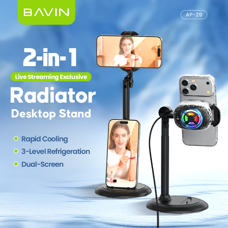 【Christmas Gift】BAVIN BF017 Magnetic Portable Handheld Fan w/Desktop Phone Stand+6000RPM Strong Wind