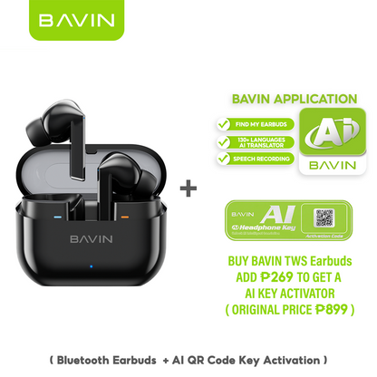 BAVIN HB-BA-99 TWS Wireless Earbuds | Hi-Res Audio | Deep Bass | Bluetooth 5.3 | Low Latency | All-Day Battery