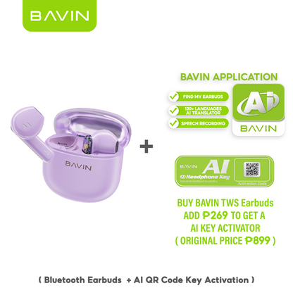 BAVIN HB-BA-61 TWS Bluetooth 5.3 Earbuds | HiFi Sound | 5H Playtime | Touch Control | Type-C Charging | iOS & Android