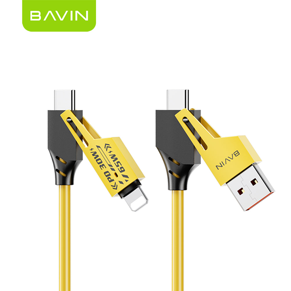 BAVIN U-CB390 4 IN 1 Fast Charging Cable PD 30W / 65W Type-C Multi-function for Supports Laptop Charging & Smartphones