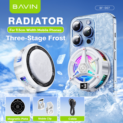 BAVIN BF-007 Magnetic Phone Gaming Cooler Portable Semiconductor Cooling Fan w/ 3 Speed Adjustment for Smartphones