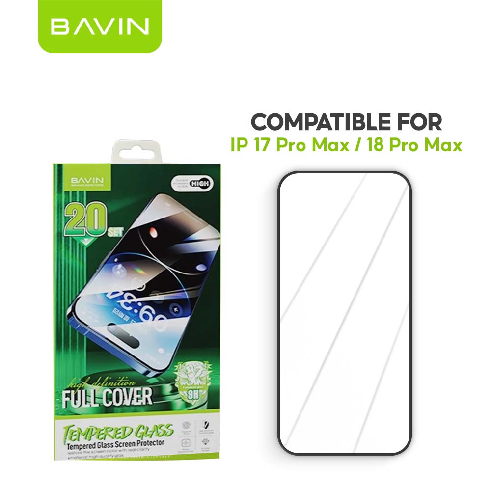 [Buy 1 Get 1 FREE] BAVIN Q4 Tempered Glass Screen Protector Full Cover for iPhone X to 18 Series (with iPh Duo)