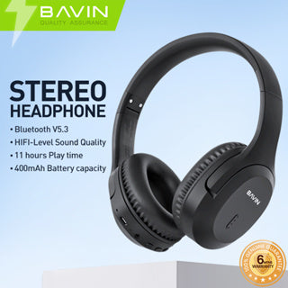 BAVIN HB-BH50 Bluetooth Stereo Headset w/ High-Quality Sound Built-In Microphone & Long Battery Life