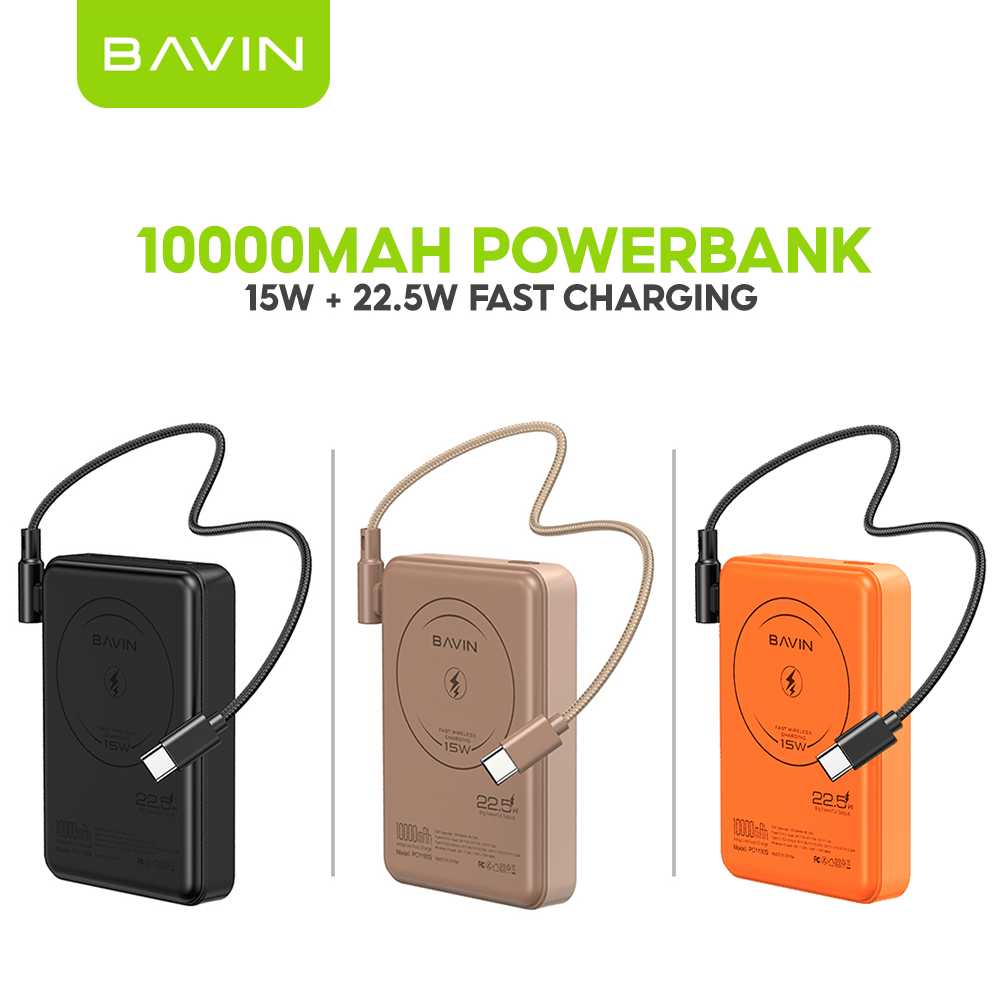 【Christmas Gift】BAVIN PC1190S 10000mAh/5000mAh Magnetic Wireless Powerbank w/ Foldable Stand & Cable