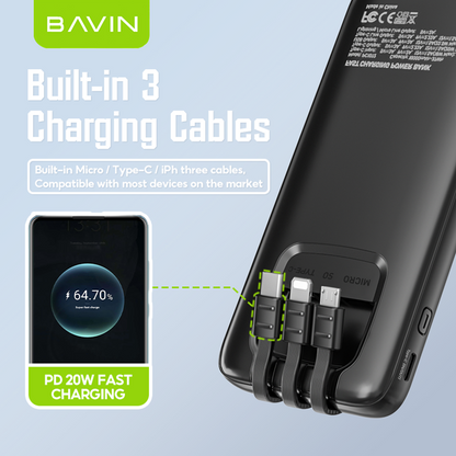 BAVIN Y-PC1102 20000mAh Super Fast Charging Powerbank Support iPh