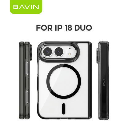 BAVIN PS iPhone Duo Transparent Ultrathin Magnetic Phone Case Shockproof Hinge Protection Phone Cover