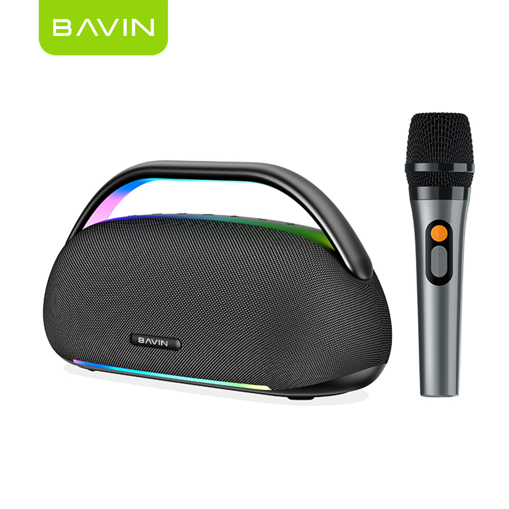 BAVIN BM52 TWS 80W Powerful Sound Party Bluetooth Speaker w/ 12000mAh Powerbank, Wireless Mic + RGB