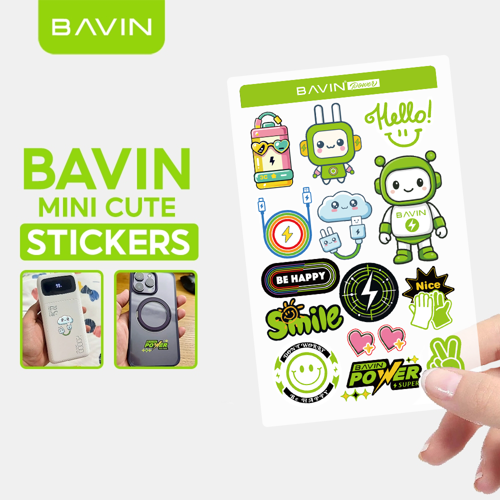 BAVIN Cute Cartoon Character Stickers Transparent DIY Decorative Sticker Suitable for Powerbank, Laptop & Smartphones