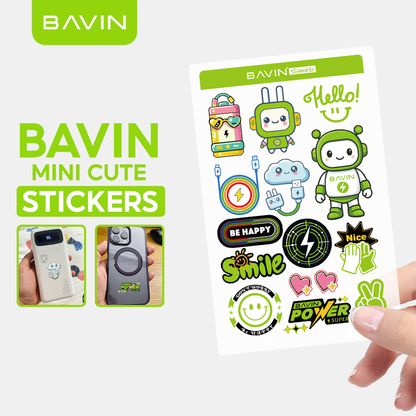 BAVIN Cute Cartoon Character Stickers Transparent DIY Decorative Sticker Suitable for Powerbank, Laptop & Smartphones