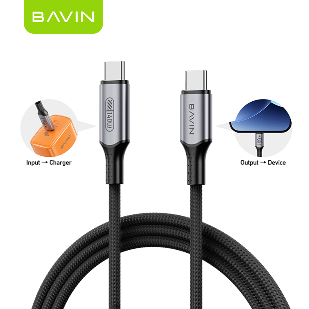 BAVIN CB422 140W PD 3.1 USB-C to USB-C Fast Charging Cable 1.2m Braided+PPS For Phone/Tablet/Laptop