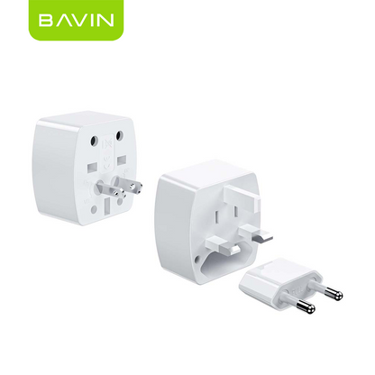 BAVIN PC2103A Universal Travel Plug Adapter Compatible w/ EU UK US AU Sockets for Worldwide Use