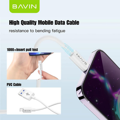 BAVIN U-CB008 12W / 18W / 20W / 60W Fast Charging Qualcomm3.0 Cable Charger High Speed Data Transfer 1/2/3 Meters Cord