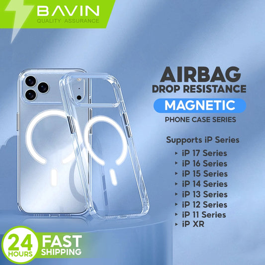 BAVIN Magnetic Circle Clear Phone Case Cover for iPhone X / XR / 11 / 12 / 13 / 14 / 15 / 16 / 17 Series