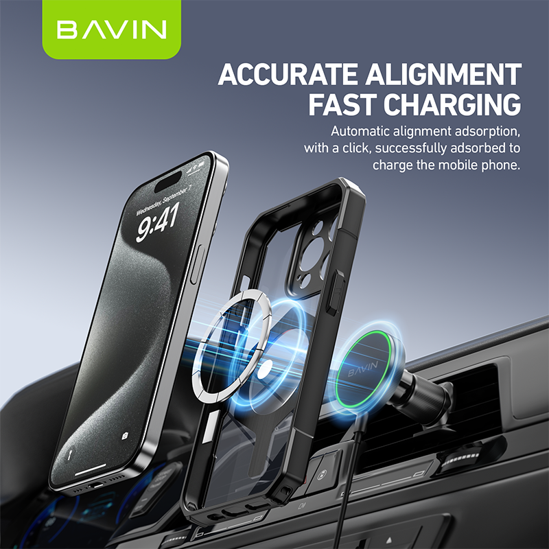 BAVIN E-YX302B-XX Magnetic Phone Case w/ 110° Angle Adjustment for iPh 14-15 Pro Max Series
