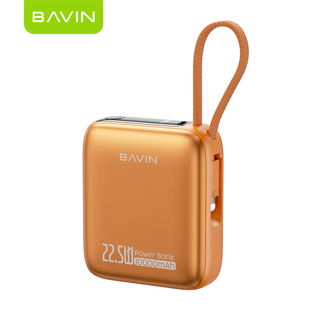BAVIN PC1210S 2in1 10000mAh 22.5W Fast Charging Mini Powerbank Built-in Dual Cable Compact & Portable