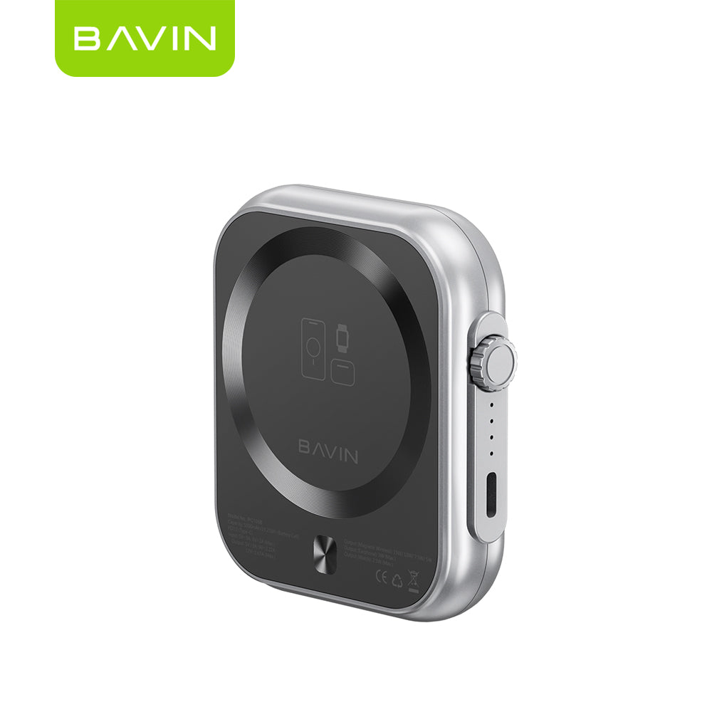 BAVIN PC1081 Portable Travel Wireless Magnetic Charger Power Bank 900mAh for iPhone Watch 8 7 6 5 4 3