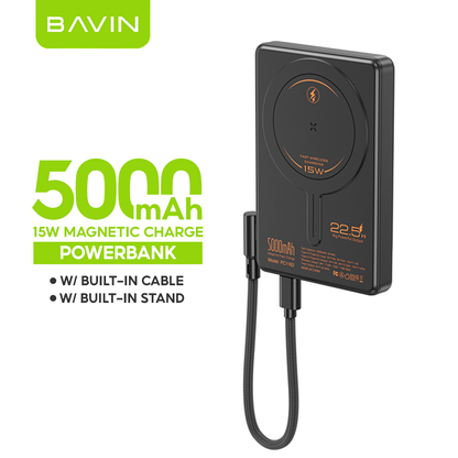 BAVIN PC1162 5000mAh / PC1163 10000mAh 22.5W PD Fast Charging Magnetic Wireless Powerbank