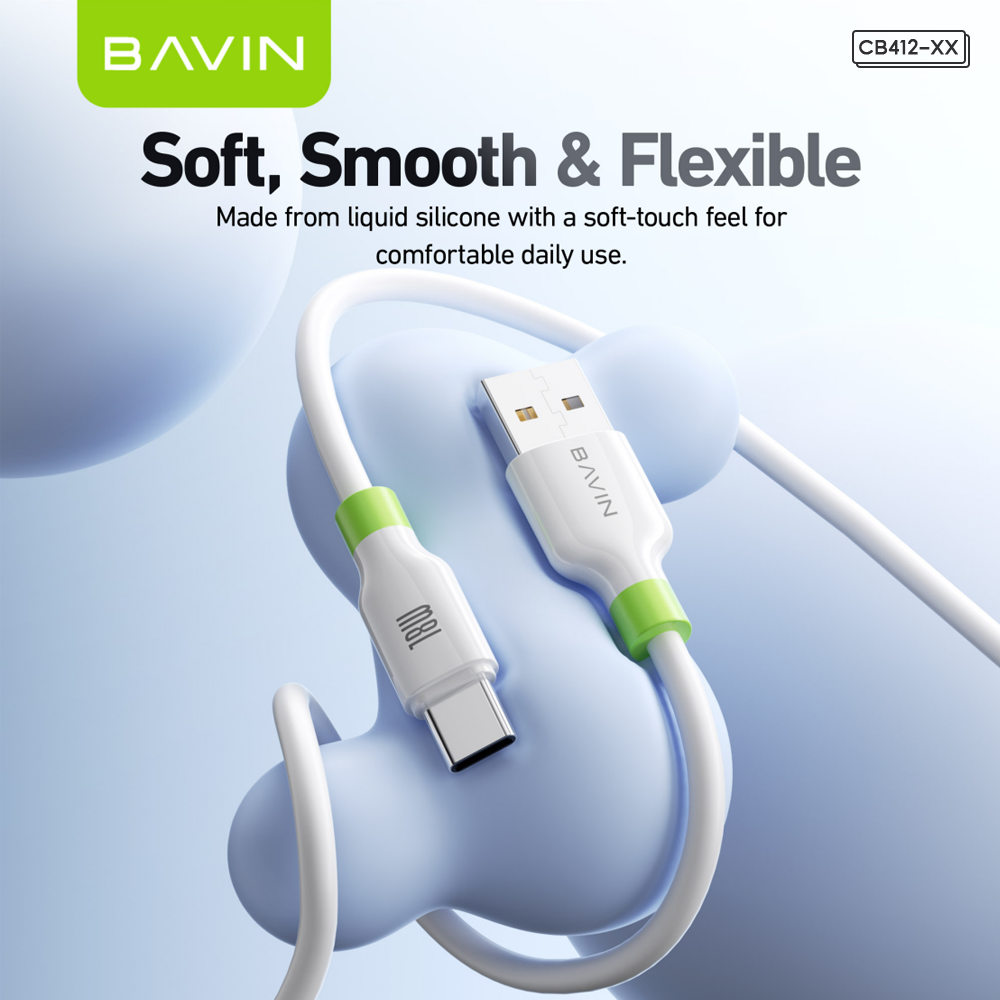 BAVIN CB412 1m/1.2m Fast Charging Cable Supports 12W/18W/30W/60W for Micro/iPhone/ Type-C & High Speed