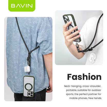 BAVIN BE13 Crossbody Phone Lanyard Necklace Strap Long Universal Strap for Phone Case w/ Safety Clip