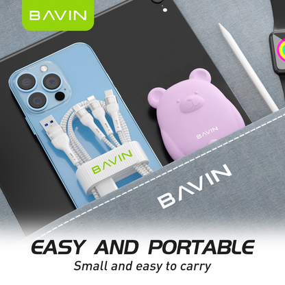 BAVIN CB236-3 3in1 Fast Charging Braided Cable 18W High Density Safe for Smartphone