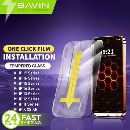 BAVIN Q3 One Click Series Screen Protector Tempered Glass Full Screen for iPhone X/XS/11/12/13/14/15/16/16E/17 Series