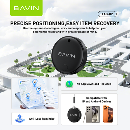 BAVIN TAG02 Smart Wireless Locator Bluetooth Tracker Finder Anti-Lost Tracking Device For iPhone, Android
