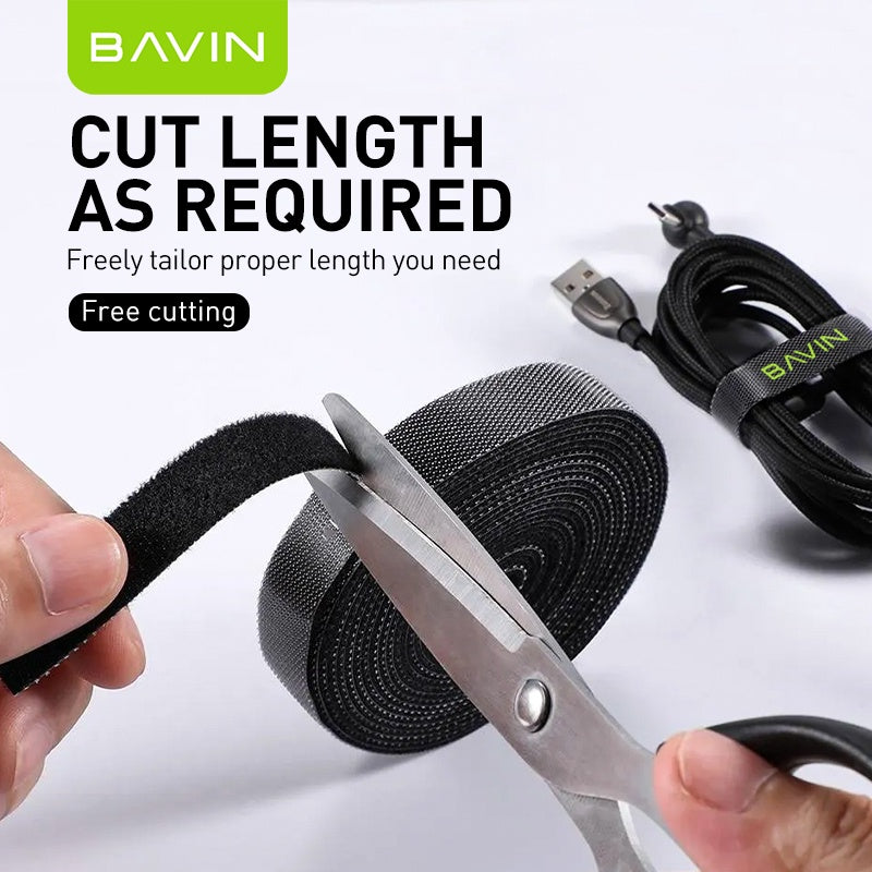 BAVIN Cable Organizer Velcro Strap Wire Winder 14.2cm–5M Nylon Cord Holder for Earphones USB AUX Mouse Cables