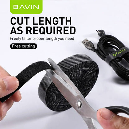 BAVIN Cable Organizer Velcro Strap Wire Winder 14.2cm–5M Nylon Cord Holder for Earphones USB AUX Mouse Cables