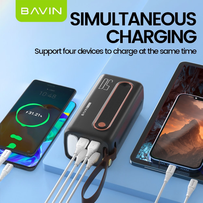 BAVIN PC066 50000mAh Powerbank Charging Type-C Micro iPhone Input & 4 USB Output w/ LED Light PowerBank
