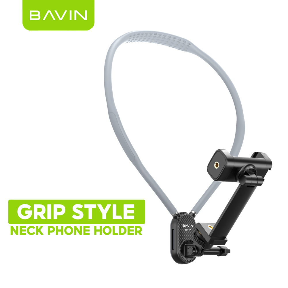 BAVIN D-Z-P25 Magnetic & D-Z-P26 Clip-On Universal Neck Mount Phone Holders | 360° Rotating | Hands-Free Stand for Mobile Phones