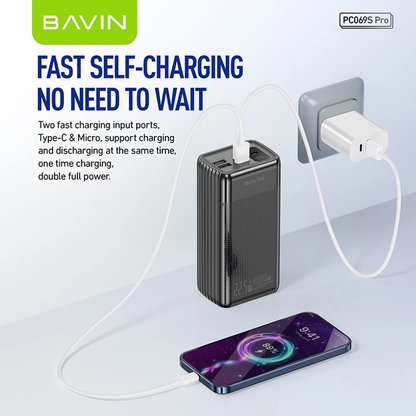 BAVIN PC069 Pro 22.5W 40000mAh Fast Charging Large Capacity Powerbank w/ Multiple 3.0A Output & Input