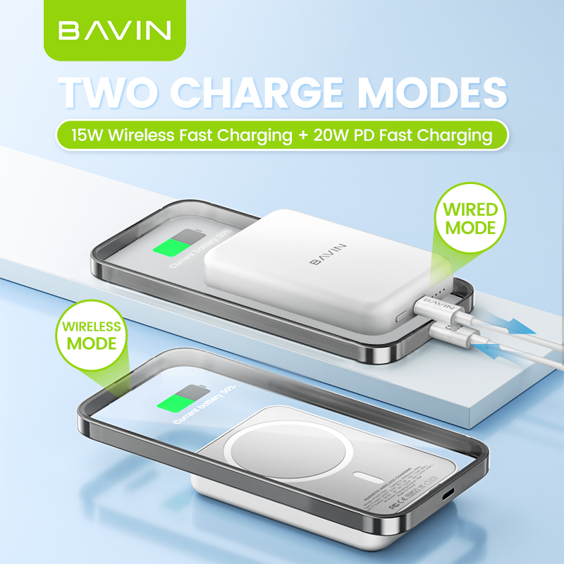 BAVIN Y-PC029P 5000mAh / 10000mAh Wireless Fast Charging Powerbank w/ USB-C Input/Output