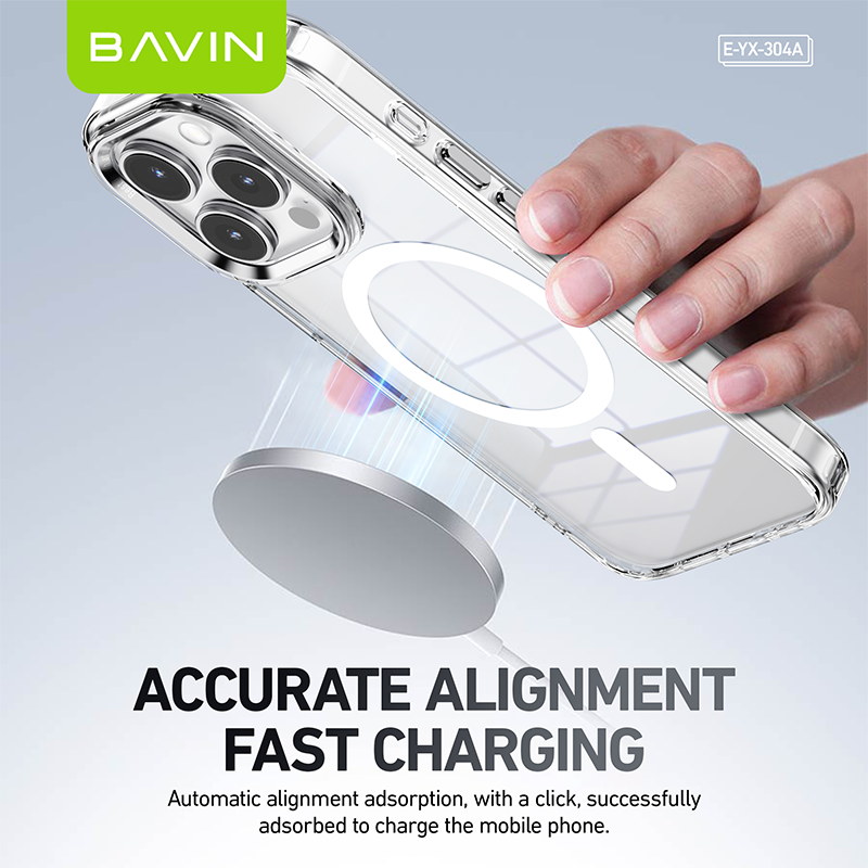 BAVIN YX304 Magnetic Suction Phone Case w/ Built-in Magnetic Ring | Drop Protection, Dustproof Compatible for iPhone 11-17 Series