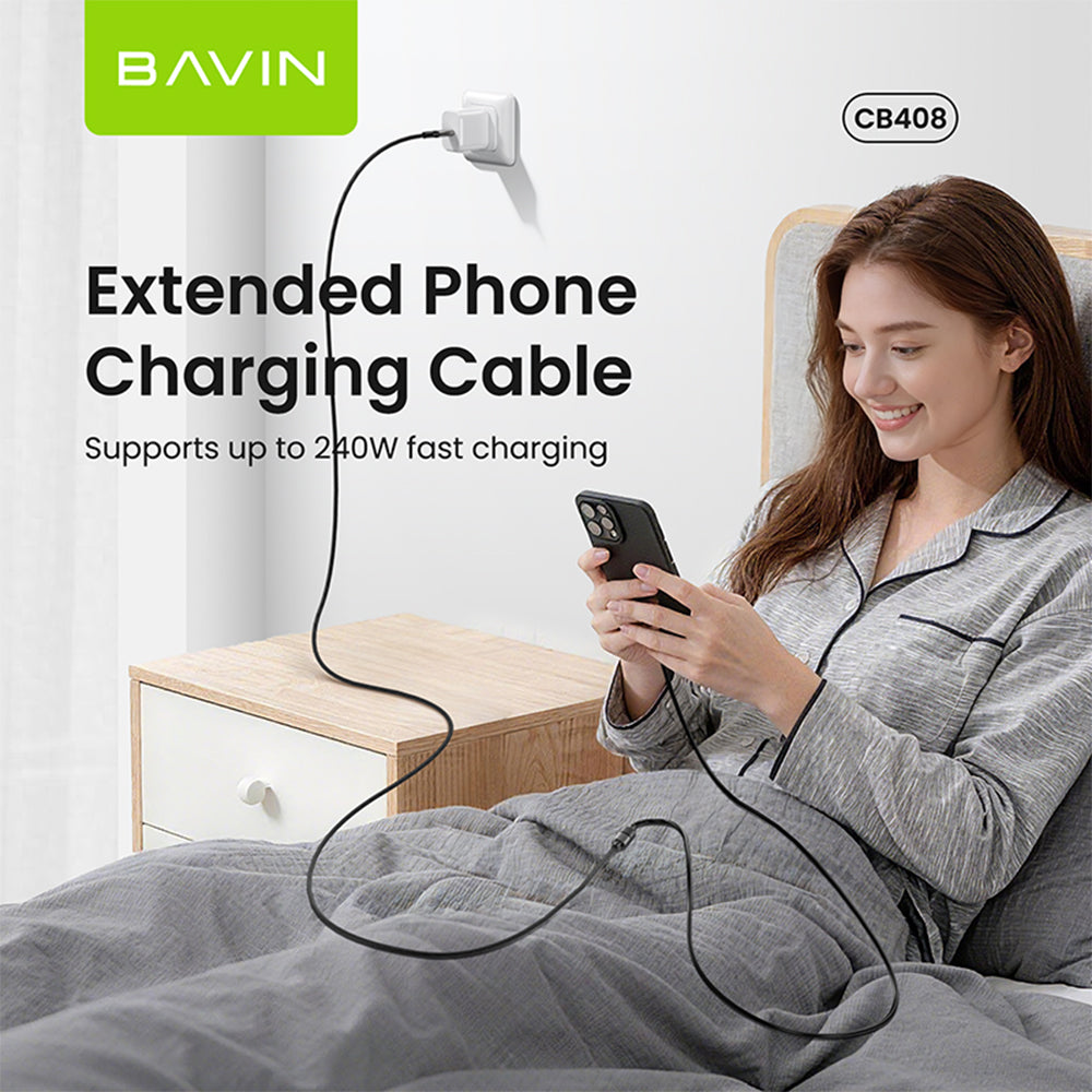 BAVIN CB408 USB Type-C 3.2 Male to Female PD 240W Fast Charing 2M Extension Data Cable 20Gbps Speed