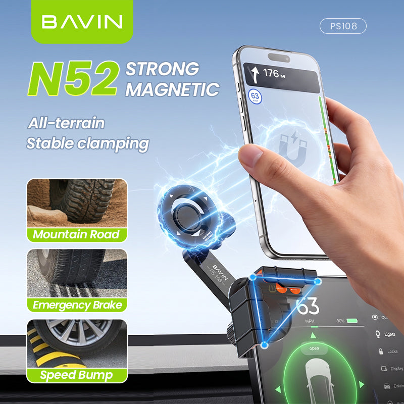 BAVIN PS108 Phone Holder for Screen Corner Magnetic Phone Mount Holder, 360° Rotation for iPhone 17-13