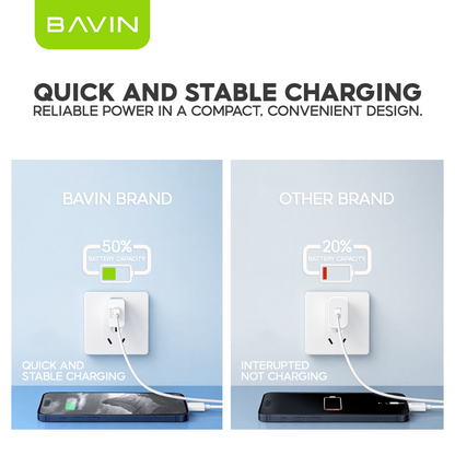 BAVIN PC515 Universal Adapter Charger Smart Mini USB Over Charge Protection for Micro / iPhone / Type-C