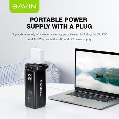 BAVIN PC021 54600mAh 150W Portable Power Supply Powerbank 22.5W w/ LED Light & Display