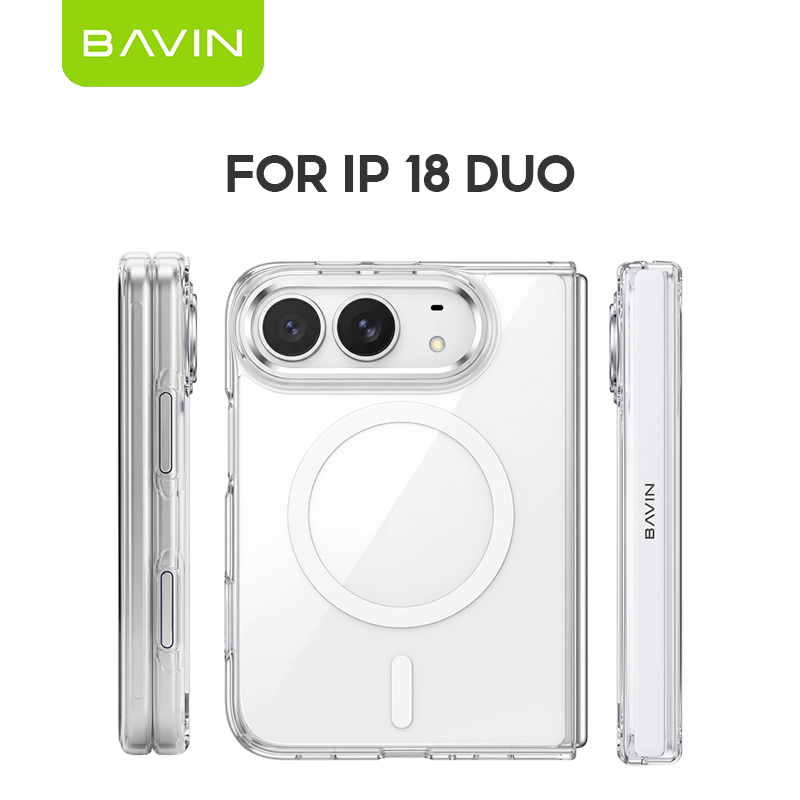 BAVIN PS iPhone Duo Transparent Ultrathin Magnetic Phone Case Shockproof Hinge Protection Phone Cover