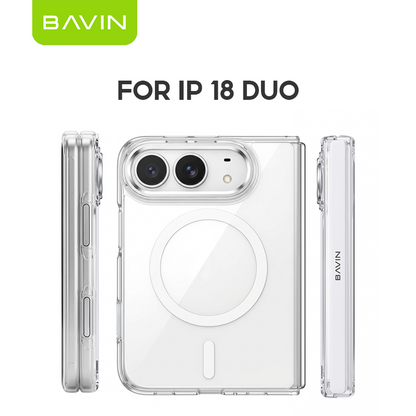 BAVIN PS iPhone Duo Transparent Ultrathin Magnetic Phone Case Shockproof Hinge Protection Phone Cover