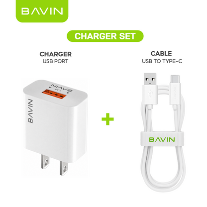 BAVIN PC515 Universal Adapter Charger Smart Mini USB Over Charge Protection for Micro / iPhone / Type-C