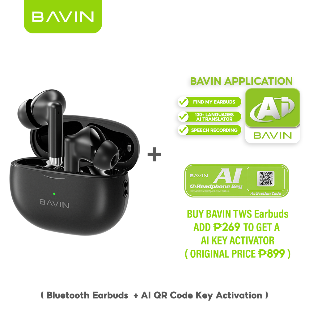 BAVIN HB-BA-77 TWS Bluetooth 5.4 Earbuds | HiFi Stereo Sound | 6H Playtime | Touch Control | Type-C Fast Charging