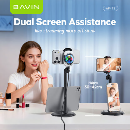【Christmas Gift】BAVIN BF017 Magnetic Portable Handheld Fan w/Desktop Phone Stand+6000RPM Strong Wind