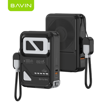 BAVIN Y-PC1123 10000mAh Magnetic Powerbank w/ Phone Holder & AC Plug