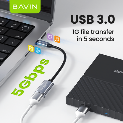 BAVIN O54 USB-C to USB 3.0 OTG Adapter thunderbolt 3 to USB Female Adapter For Laptop Tablet Mouse Keyboard