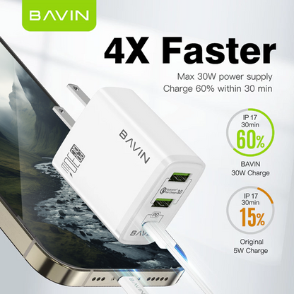 BAVIN C-PC907 30W PD Fast Charger Multi Port Adapter